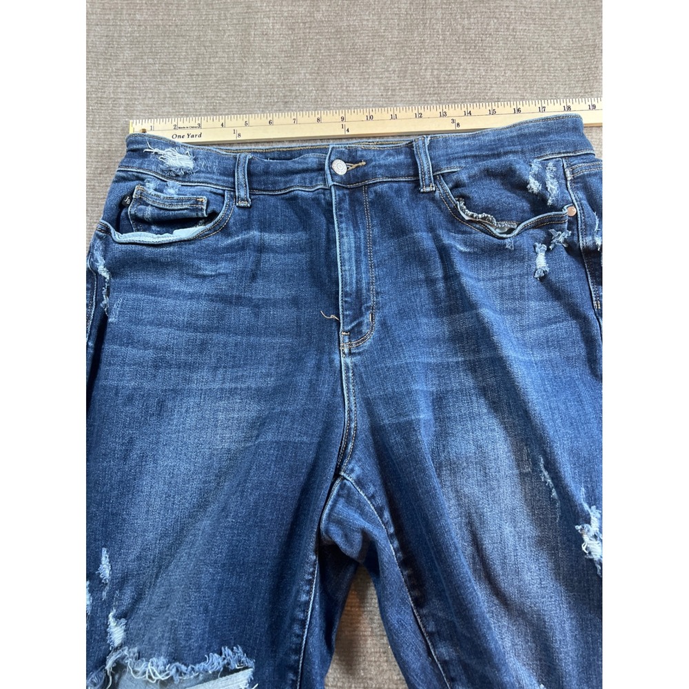 Judy Blue Los Angeles Wide Leg Distressed Jeans 20W Dark Wash JB82593DK-PL - Picture 3 of 13